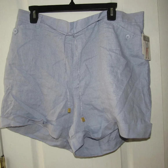 Pants - NWT COMPANY ELLEN TRACY Chambray (100% Linen) Cuffed Shorts Plus Size XXL